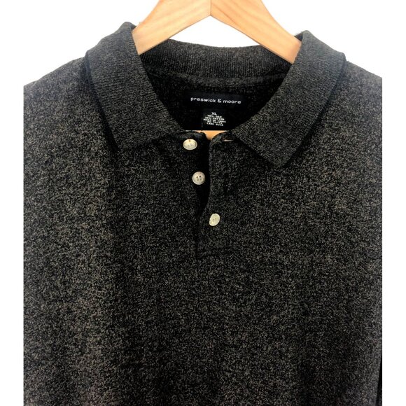 Preswick & Moore Men's Size XL Black & Tan Silk Blend Short Sleeve Polo Shirt - Picture 3 of 8